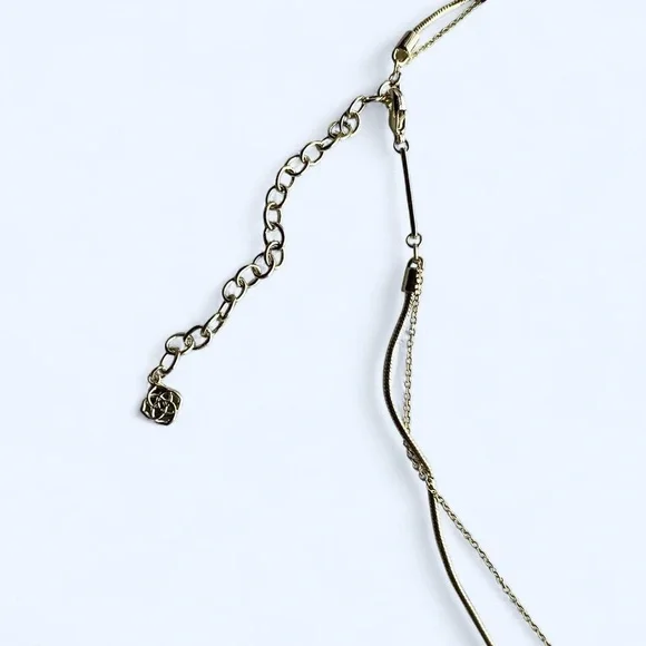 Kendra Scott Double Layered Gold Chain Necklace with Iridescent Pendant - Picture 7 of 8